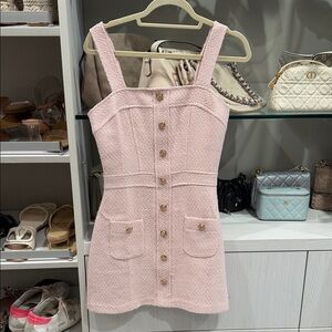 Amanda Uprichard Blush Button-Down Mini Dress